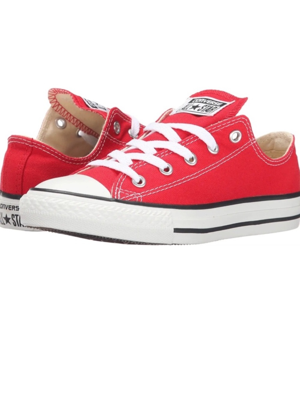 Kids Converse Low Top Sneakers in Red and White